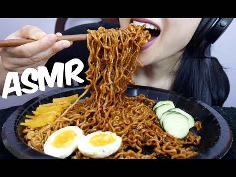ASMR Instant Black Bean Noodles (EATING SOUNDS) NO TALKING | SAS-ASMR