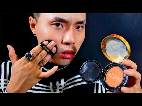 Doing My Makeup 💆🏻‍♂️🇰🇷 Product Testing ASMR: Moschino Cushion, Gucci Palette, MAC [K-Beauty]