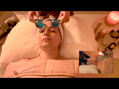 ASMR Spa Facial for relaxation & sleep | NO TALKING | Tingly Jade Comb & ICE GLOBES.