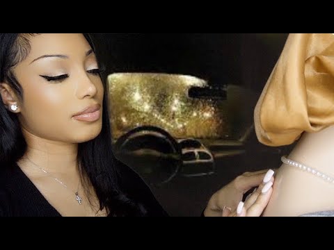 ASMR Giving you Tingly Scalp check, Back scratching +skin care on a Road Trip w/ Rain sounds
