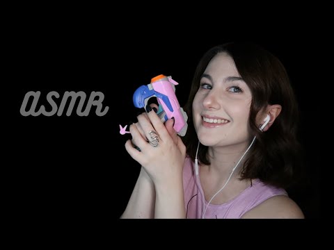 ASMR Rambly Unboxing | D.VA Nerf Gun | Tracing | Tapping | Scratching | Whispered