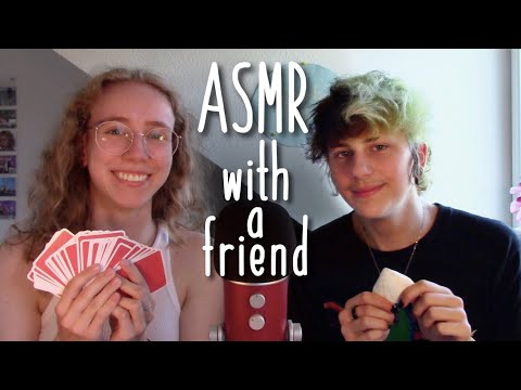 ASMR || Guessing the trigger with my friend 👽💛 (tapping, tweezers, liquid sounds, ...)