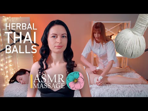 ASMR | MASSAGE | Thai herbal ball compress asmr FULL BODY massage no talking 4k video
