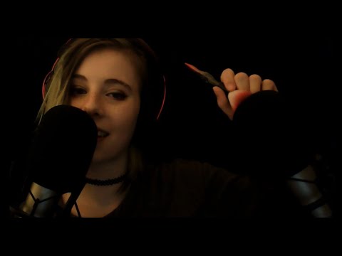 ASMR | ear to ear Mic Brushing and Breathy Whispers with Rain Sounds