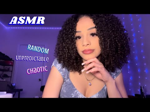 ASMR | chaotic UNPREDICTABLE random asmr + hand sounds, mouth sounds, hand movements & tapping ✨