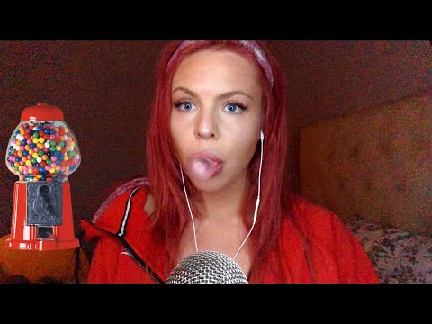 ASMR Bubble Gum Chewing, Blowing Bubbles, Satisfying Mouth Sounds [Binaural]