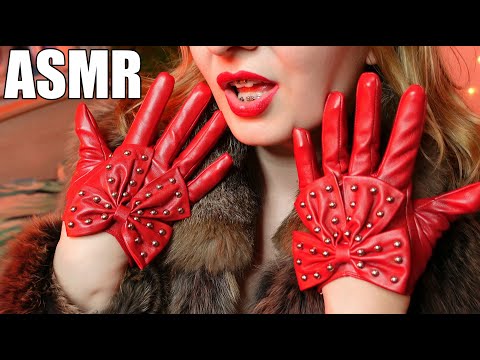 ASMR: red gloves and fur sounds