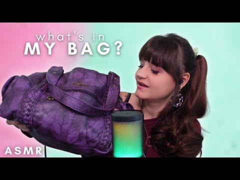 What's In My Purse and Little Twin Stars Makeup Bag? ASMR with 3 MICS! (whisper ramble)