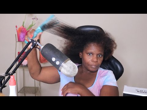 Winter Storm Made My Hair EXTRA DRY... So Im Detangling It ASMR Chewing Gum