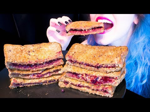 ASMR: Buttery Peanut Butter & Jelly Sandwiches | PBJ Toast ~ Relaxing Eating Sounds [No Talking|V] 😻