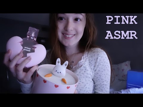 ASMR tapping on pink items💕