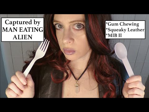 ASMR Man Eating Alien Role Play | Squeaky Leather | Gum Chewing | Whisper