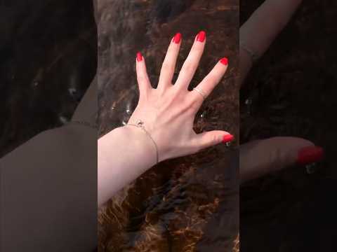 ASMR Water Nature Sounds (No Talking)  Hand Movements With Red Nails #shorts