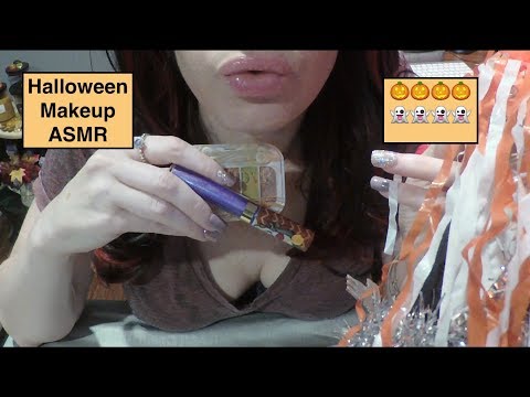 ASMR Gum Chewing Friend Applies Your Halloween Makeup. Whispered Personal Attention RP