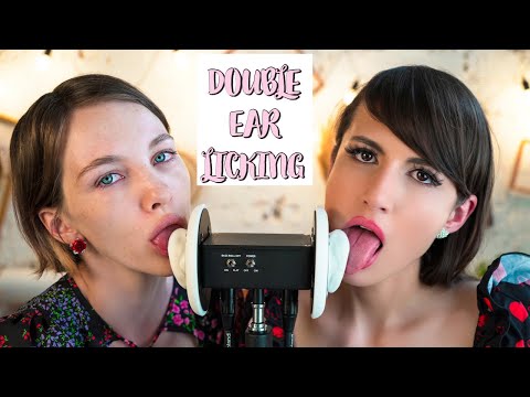 ASMR Double Ear Licking-MY FRIENDS FIRST ASMR EXPERIENCE Part 1