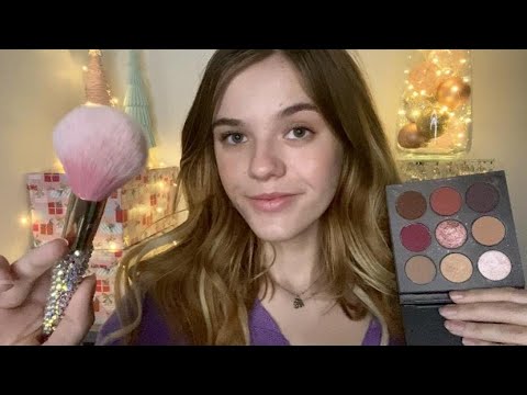 ASMR Getting You Ready For A Holiday Party ♡ (hair & makeup)
