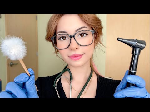 ASMR Ear Exam Nose & Throat Doctor Roleplay 👂 Hearing Test Ear Cleaning Otoscope Cranial Examination