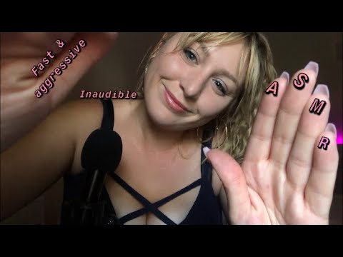 AGGRESSIVE/UNPREDICABLE hand movements & mouth sounds // whispering, kissing, posing, FAST&SLOW ASMR