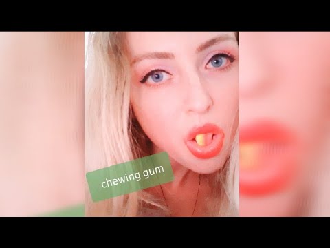 Asmr chewing gum &girl chewing gum &eating sounds $mouth sounds& whisper relaxe