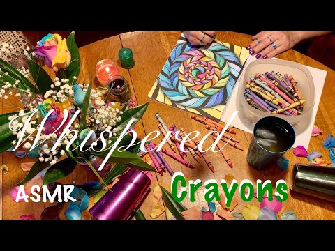 ASMR Request/Crayon rummage/Coloring (Whispered) Filmed in May