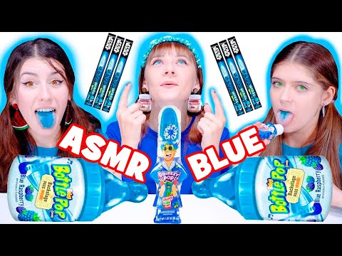 ASMR Eating Only Blue Food Challenge | Candy Race