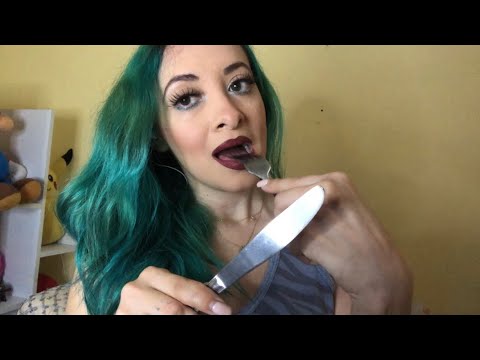 ASMR| Eat you alive (fork, mouth sounds, chewing)