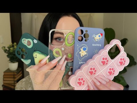asmr friend picks out your phone cases (long nails, haul)