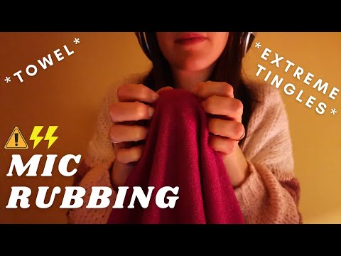 ASMR - FAST AND AGGRESSIVE MIC RUBBING WITH TOWEL | Fabric Scratching Sounds | Intense Tingles