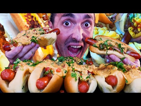 ASMR Eating HOT DOGS for 2 Hours ! No Talking 먹방