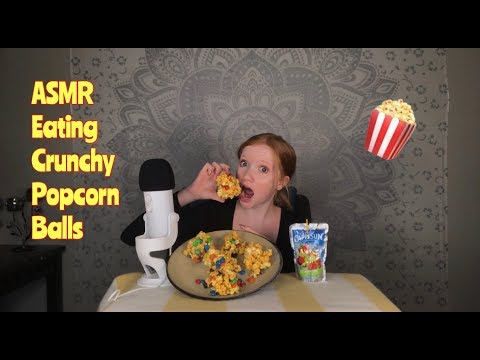 [ASMR] Eating Popcorn Balls | CRUNCHY MOUTH SOUNDS