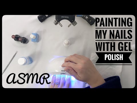 ASMR Painting my Nails with Gel Polish | Whispering, Liquid, Light, and More!