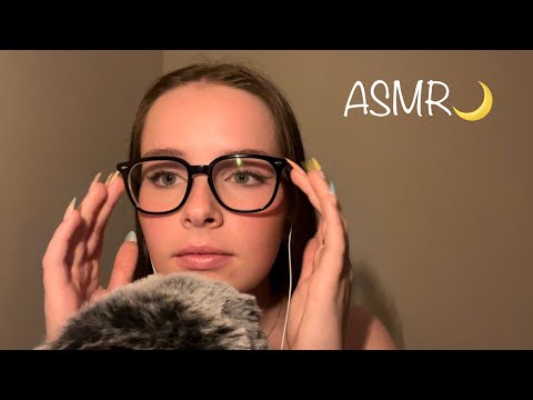 Asmr🌛trigger assortment for sleep😴🌙✨ (tapping, long nails, glasses tapping, mouth sounds)💋🎙️💅