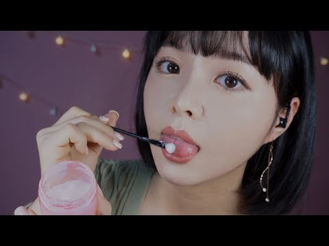 [ASMR] Candy Spoolie Nibbling Mouth Soundsㅣ스풀리에 가루사탕 찍어먹기ㅣマスカラの棒に粉砂糖をつけて食べる