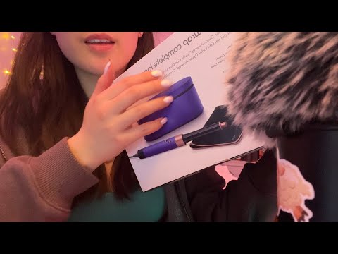 ASMR dyson airwrap (scratch tapping + whispers)