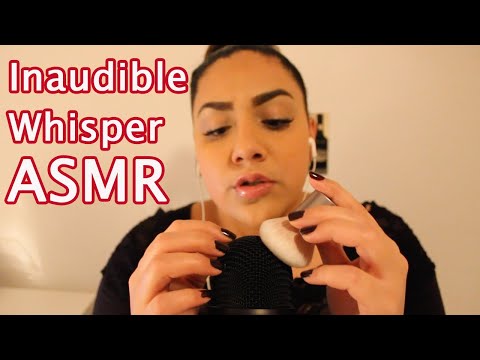 ASMR inaudible whisper with brushing and tapping triggers