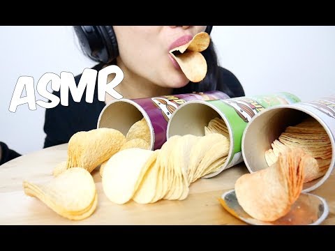 ASMR 4 Flavours Pringles (Sour Cream, Pizza, BBQ and Mystery) CRUNCHY EATING SOUND | SAS-ASMR
