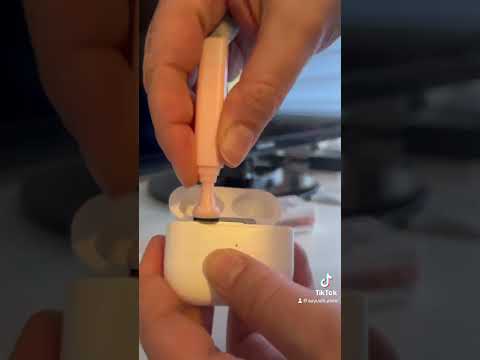 Clean my AirPods with me #asmrcleaning #asmrsounds #asmrsatisfying #cleaning #asmr #asmrclean