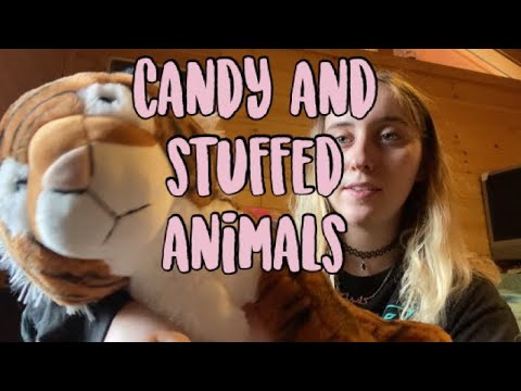 Asmr eating candy and stuffed animal collection