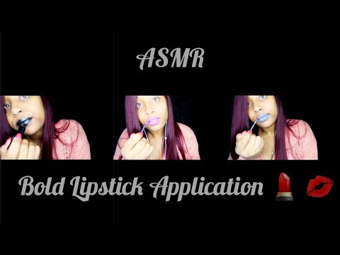 [ASMR] Multiple Colors Bold Lipstick Application 💄