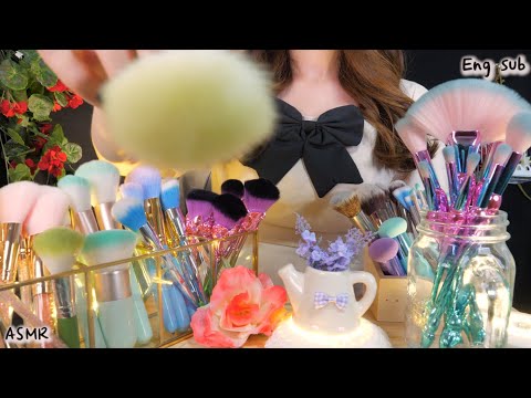 ASMR 색깔 브러쉬 가게, 얼굴에 테스트 해드릴게요(시각적팅글,후시녹음,진성목소리) | Colorful Brush shop(Eng sub,日本語字幕) | 한국어 상황극