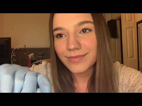 ASMR || Glove sounds and face touching ||