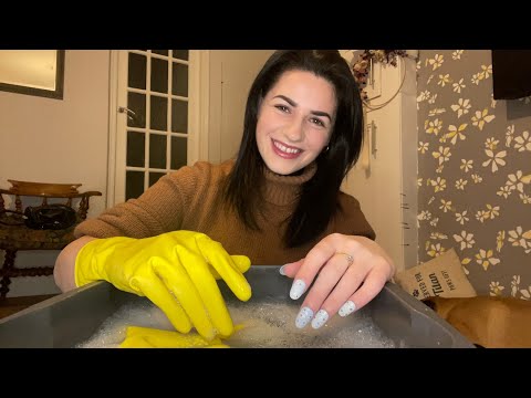 ASMR | Rubber Gloves, Water Sounds & Hand Movements (ft. Titan 🐶)