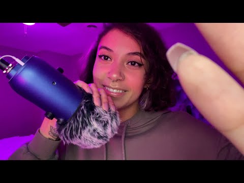 ASMR ~ Slow, Soft Whispers & Fluffy Mic Scratching