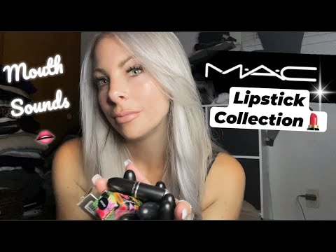 ASMR | My MAC Lipstick 💄 Collection Application & Show And Tell | Mouth Sounds | Hand Movements