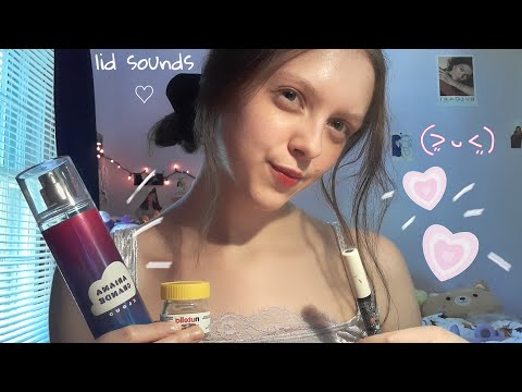 ASMR lid sounds + some tapping (lofi, fast paced, whispered)