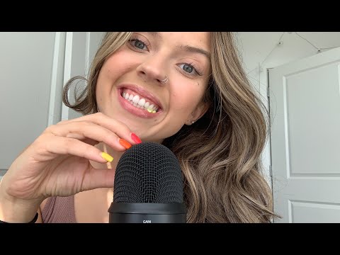 ASMR| FAST AND AGGRESSIVE MOUTH SOUNDS| GUM CHEWING| TAPPING| MIC SCRATCHING