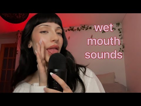 ASMR ⟡ ♥︎ wet mouth sounds + fluffy mic scratching