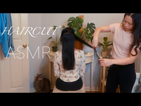ASMR 💇Relaxing House Call Haircut / Scissor Sounds / Hair Brushing / Long Methodical Version