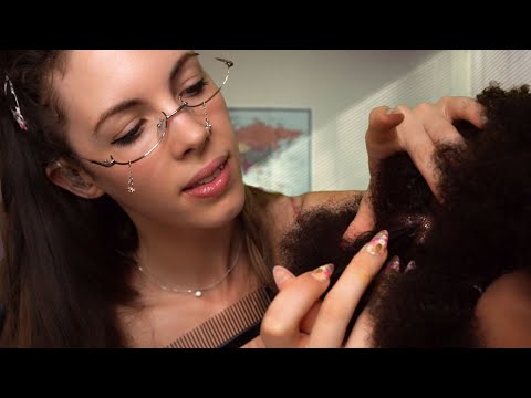 ASMR - Girl In The Back Of Class Plays With Your HAIR (Scalp Check w Bad Results, Afro)