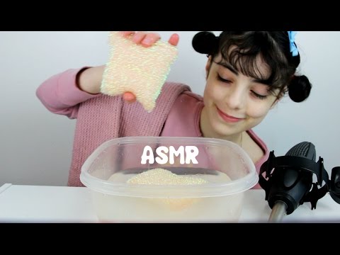 ASMR: Sparkly Sponges (squishing, dripping, tapping, soft-spoken)